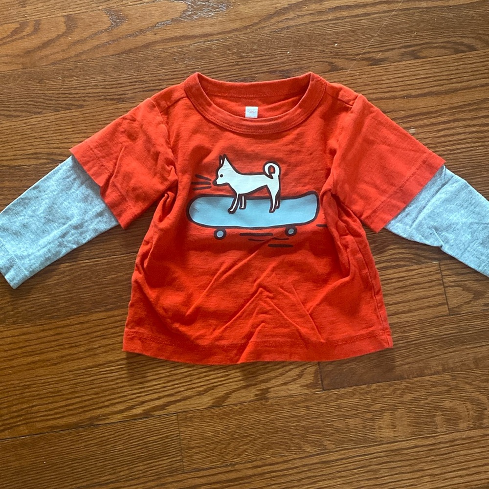 Yea Collection 9-12 month long sleeve dog on skateboard